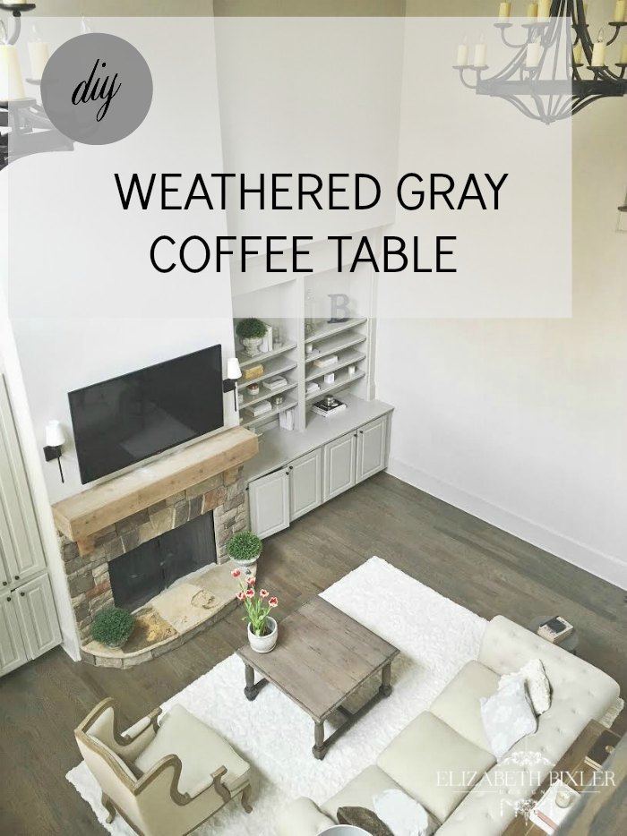 Sherwin williams chestnut and minwax classic gray give this coffee table that rustic Restoration Hardware feel