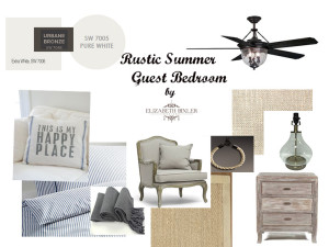 Rustic Summer Bedroom Home Decor and Design Board