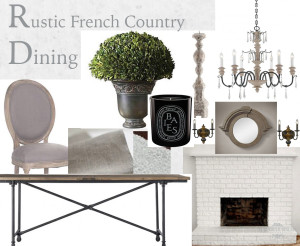 French Country Dining Room Home Decor and Design Style Board