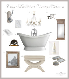 French Country Master Bathroom Decor Style Mood Board