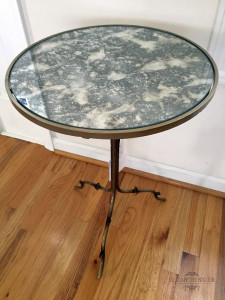 paint metal silver table with mirror