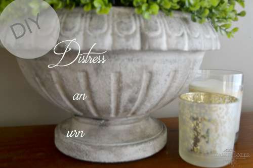 Use chalk paint to give your dark urn that vintage feel