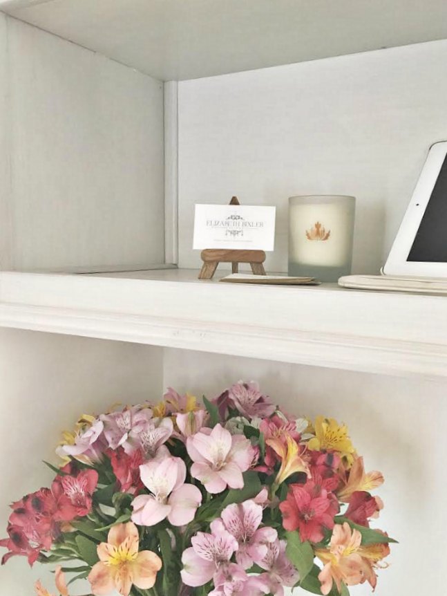 Kitchen Office Area with Flowers